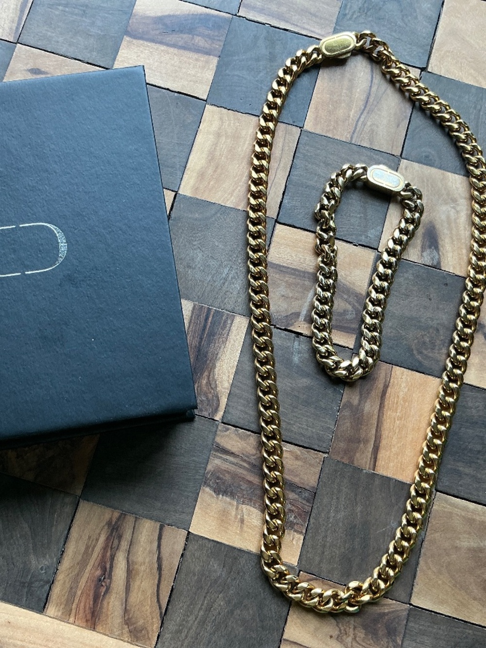 CRAFTD London Gold Cuban Chain Necklace & Bracelet Set